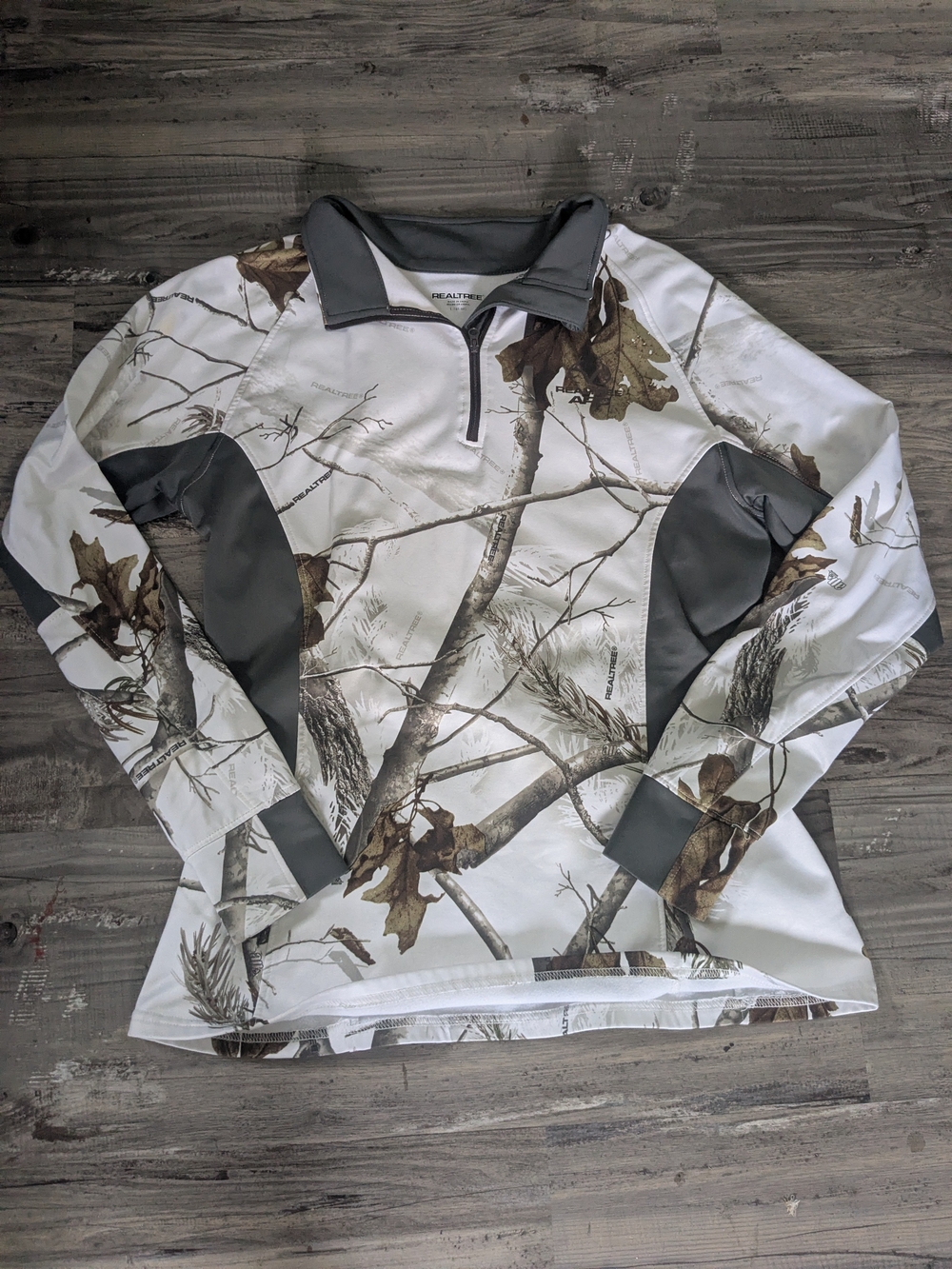Realtree Snow Camo White & Gray Camouflage Half-Zip Utility Pullover